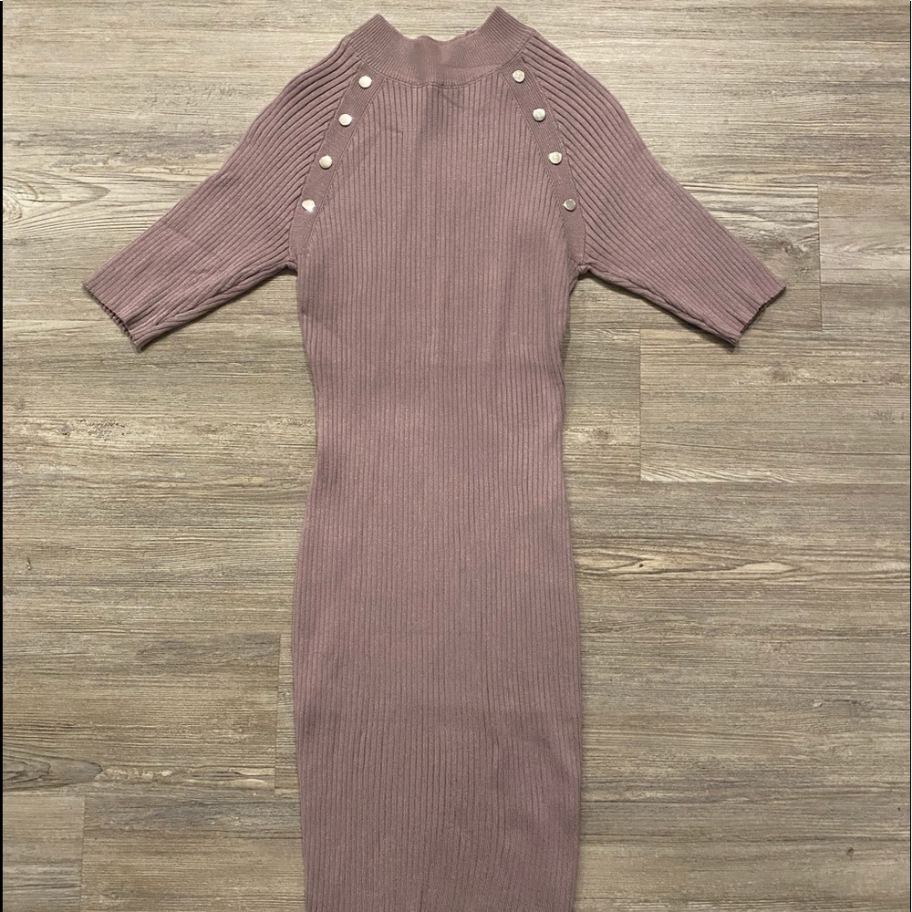 Lavender Ribbed Dress - Picture 5 of 7